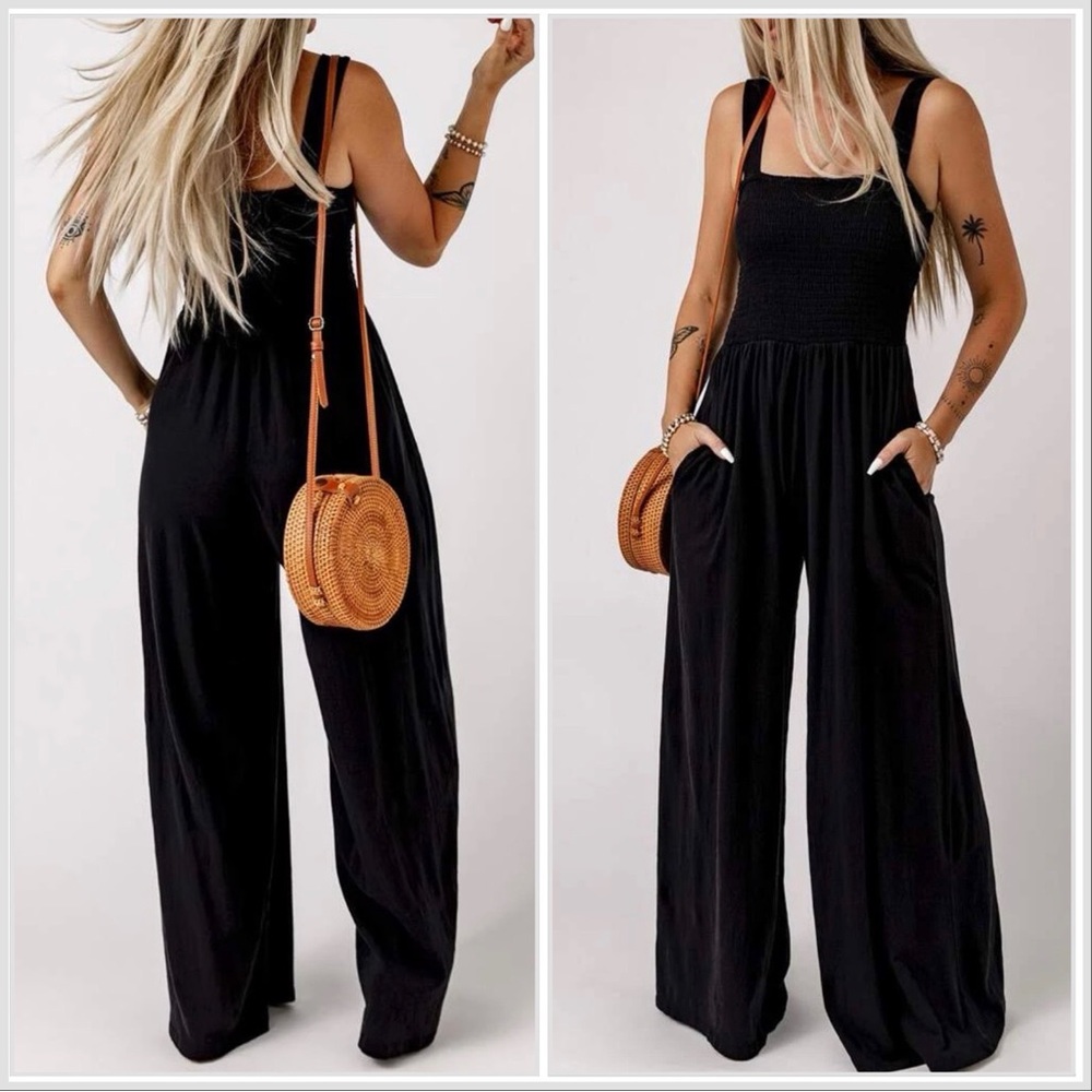 Slant Pocket Wide Leg Jumpsuit